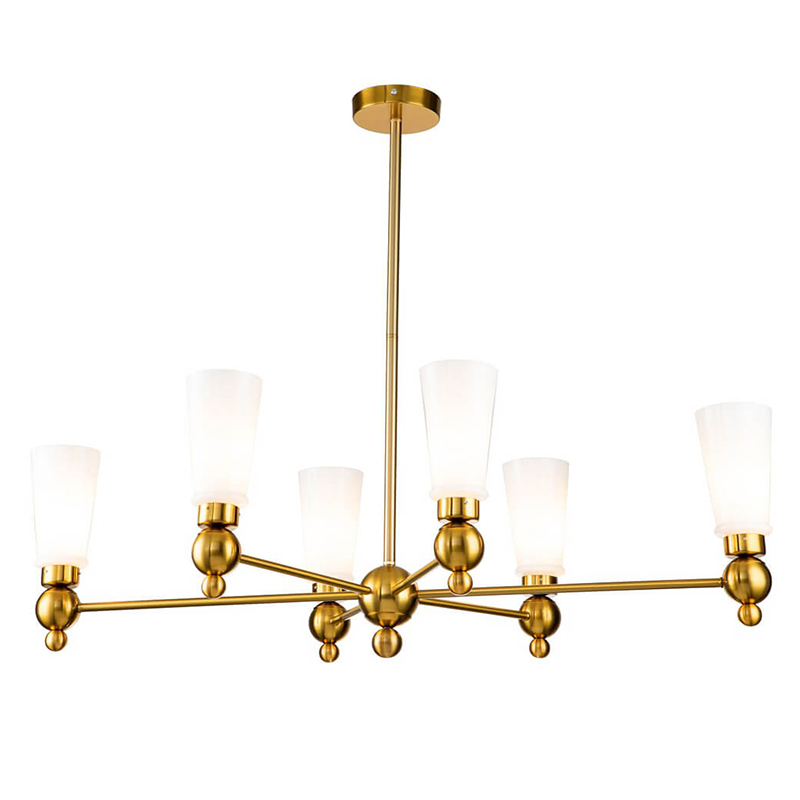 Люстра Chamila Chandelier 6 Латунь Белый Люстра Chamila Chandelier 6 Латунь Белый в Орле | Loft Concept