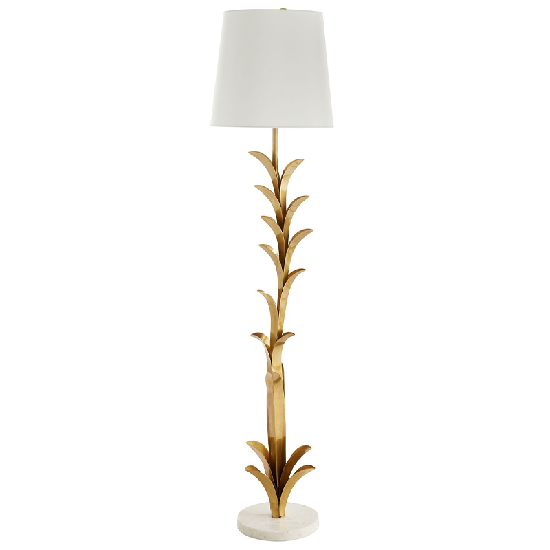 Торшер Arteriors ABBOTT FLOOR LAMP Латунь Белый Торшер Arteriors ABBOTT FLOOR LAMP Латунь Белый в Орле | Loft Concept