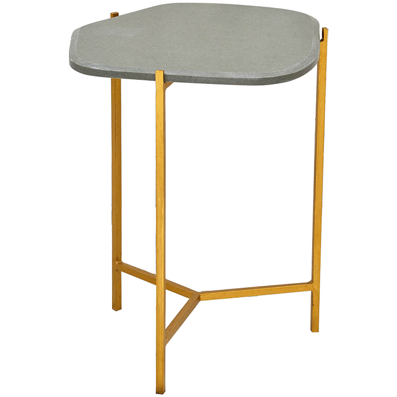 Приставной стол с серой каменной столешницей Tuan Side Table Grey Золотой Серый Приставной стол с серой каменной столешницей Tuan Side Table Grey Золотой Серый в Орле | Loft Concept