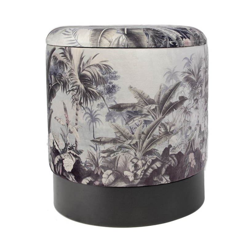 Пуф PUF Jungle Print plants Мульти Черный Пуф PUF Jungle Print plants Мульти Черный в Орле | Loft Concept