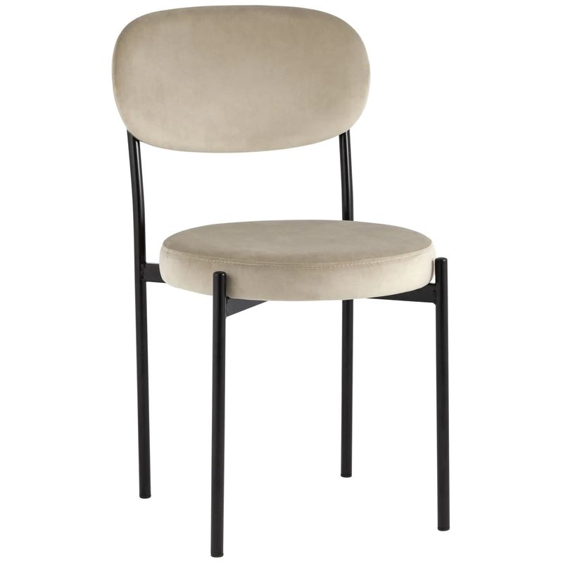 Стул Alfie Chair Молочный Велюр Молочный Черный в Орле | Loft Concept 