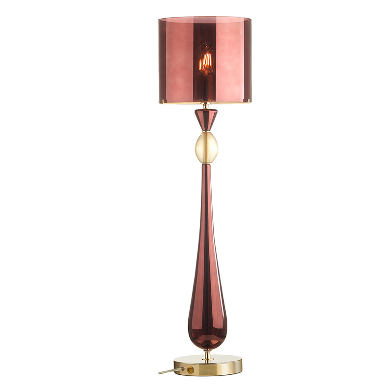 Настольная лампа Roser Burgundy Table Lamp Бургундский красный Золотой Настольная лампа Roser Burgundy Table Lamp Бургундский красный Золотой в Орле | Loft Concept