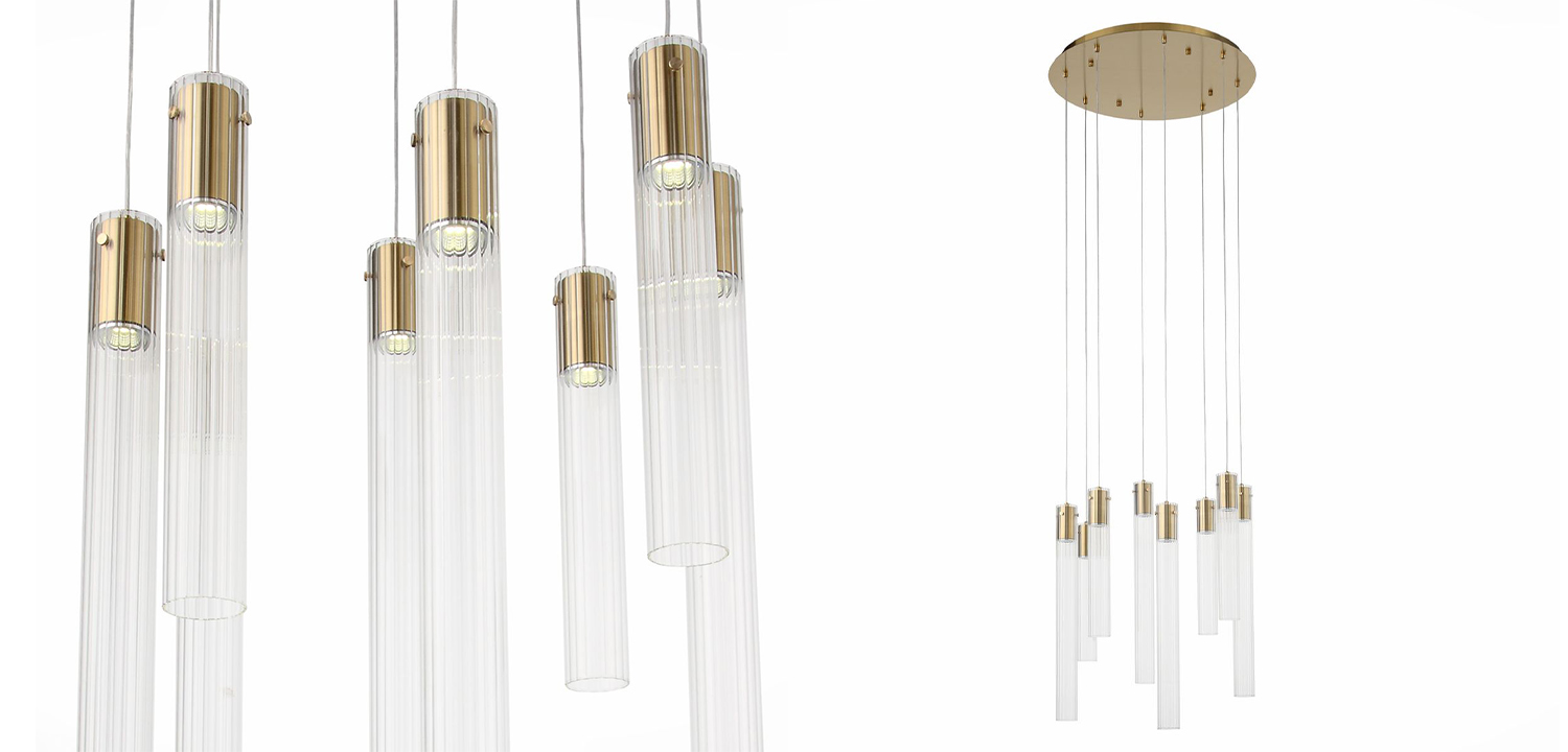 Люстра Jenae Glass Tubes Chandelier 8 - фото