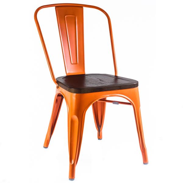 Кухонный стул Tolix Chair Wood Orange Оранжевый Коричневый Кухонный стул Tolix Chair Wood Orange Оранжевый Коричневый в Орле | Loft Concept