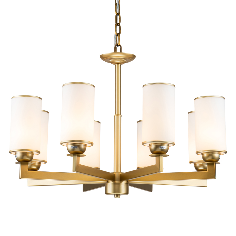 Люстра Amoret Chandelier 76 Латунь Белое матовое стекло Люстра Amoret Chandelier 76 Латунь Белое матовое стекло в Орле | Loft Concept