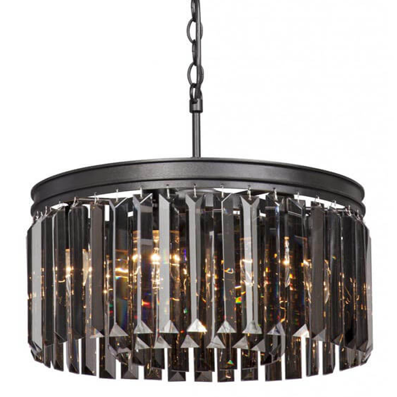 Люстра RH Rhys Smok Glass Prism Round Chandelier 40 Черный матовый Люстра RH Rhys Smok Glass Prism Round Chandelier 40 Черный матовый в Орле | Loft Concept