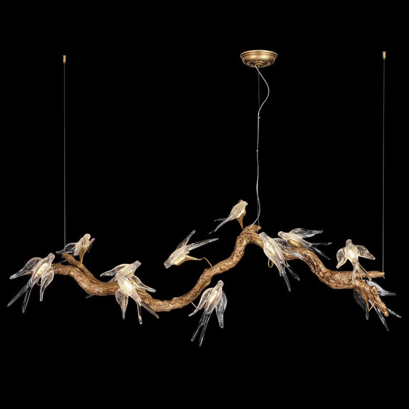 Декоративная светодиодная люстра The swallow nest Медь Прозрачный в Орле | Loft Concept 