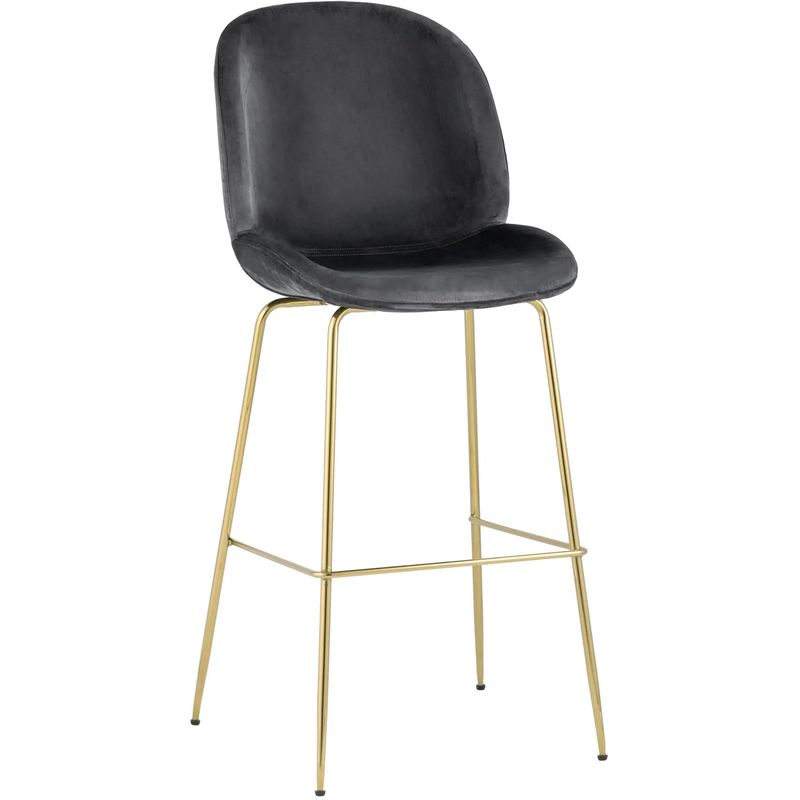 Барный Стул Серый Велюр Vendramin Chair Серый Золотой Барный Стул Серый Велюр Vendramin Chair Серый Золотой в Орле | Loft Concept