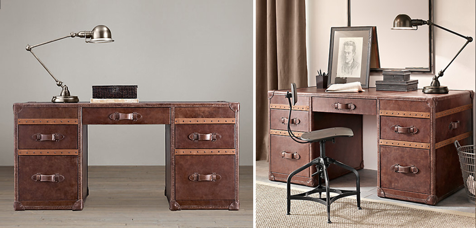 Рабочий Стол Натуральная Кожа RH Mayfair Steamer Trunk Рабочий Стол Натуральная Кожа RH Mayfair Steamer Trunk - Loft-Concept в Орле