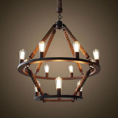 Люстра Rope Filament Chandelier Черный Люстра Rope Filament Chandelier Черный в Орле | Loft Concept