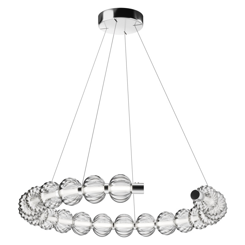 Светильник кольцо со стеклянными шарами Balls Lamp Хром Светильник кольцо со стеклянными шарами Balls Lamp Хром в Орле | Loft Concept