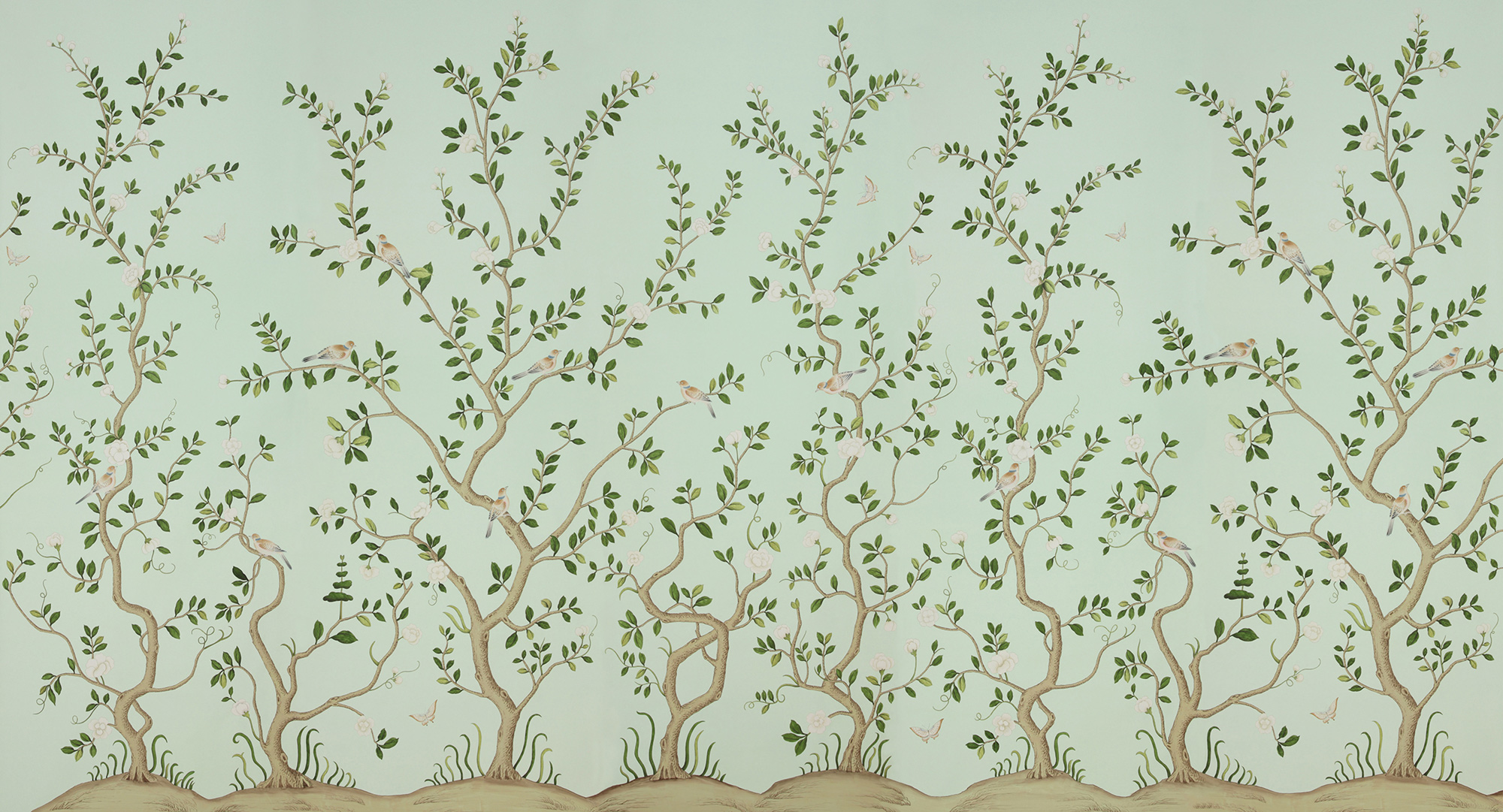 Обои ручная роспись Gustavian Garden Spring on white dyed paper Обои ручная роспись Gustavian Garden Spring on white dyed paper - постер Loft-Concept в Орле