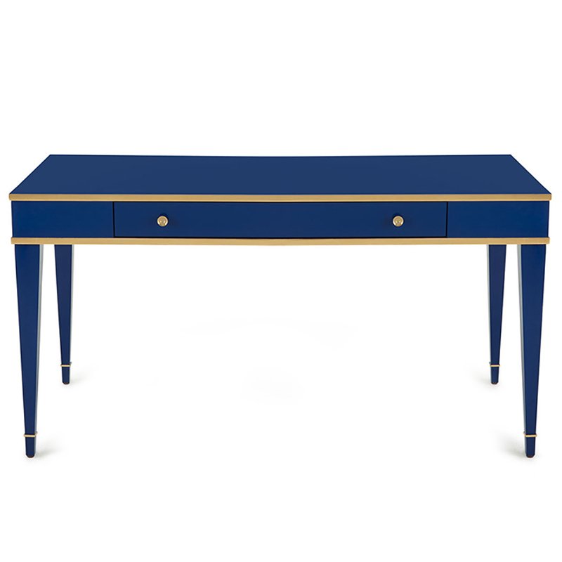 Письменный стол Kelly Desk Синий Синий Винтажное глянцевое золото с состаренным эффектом Письменный стол Kelly Desk Синий Синий Винтажное глянцевое золото с состаренным эффектом в Орле | Loft Concept