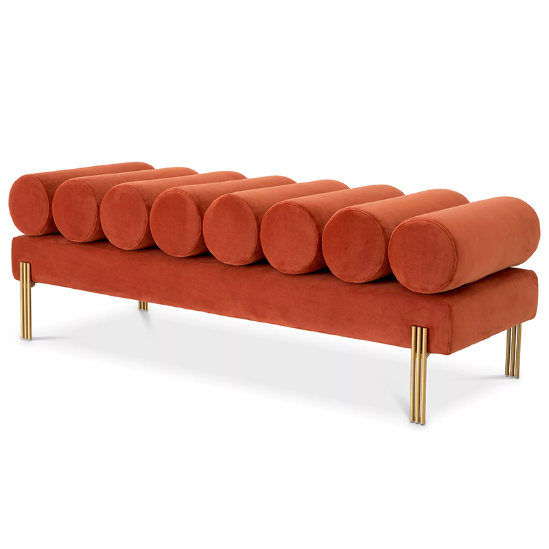 Банкетка Eichholtz Bench Oxley Orange Оранжевый Латунь Банкетка Eichholtz Bench Oxley Orange Оранжевый Латунь в Орле | Loft Concept
