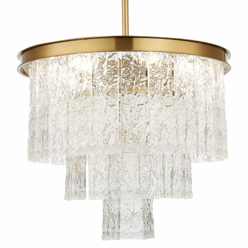 Люстра Renea Textured Glass Chandelier Brass Латунь Прозрачное Стекло Люстра Renea Textured Glass Chandelier Brass Латунь Прозрачное Стекло в Орле | Loft Concept