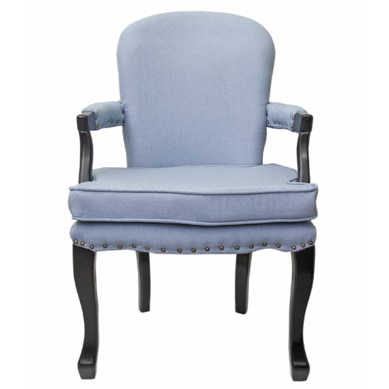 Кресло Aubrey Classical Armchair blue flax Голубой Черный Кресло Aubrey Classical Armchair blue flax Голубой Черный в Орле | Loft Concept