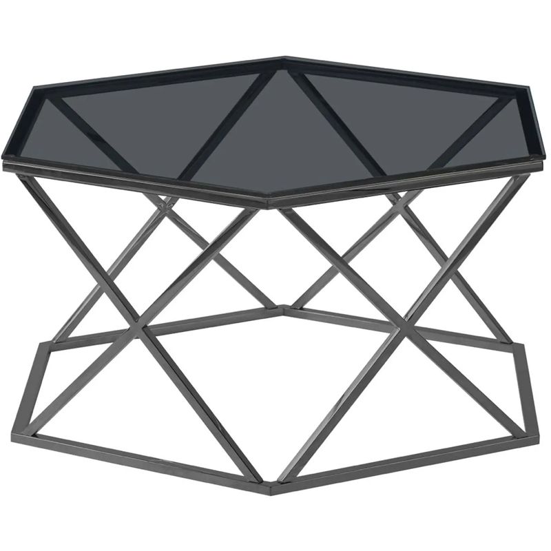 Столик кофейный Ormando Collection Dark Chrome №1 Темный хром Стекло Смок Столик кофейный Ormando Collection Dark Chrome №1 Темный хром Стекло Смок в Орле | Loft Concept