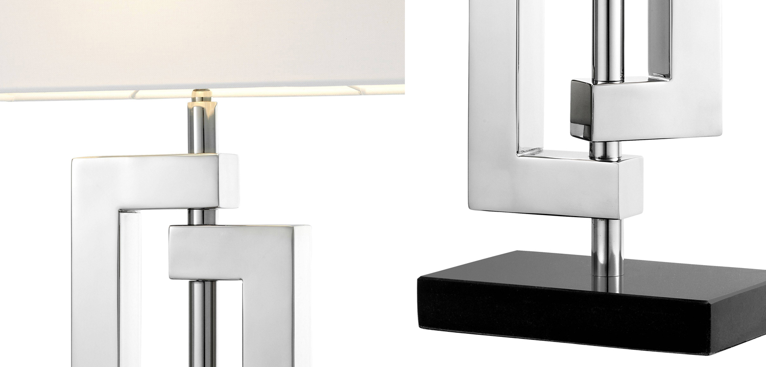 Настольная лампа Eichholtz Table Lamp Leroux stainless steel - фото