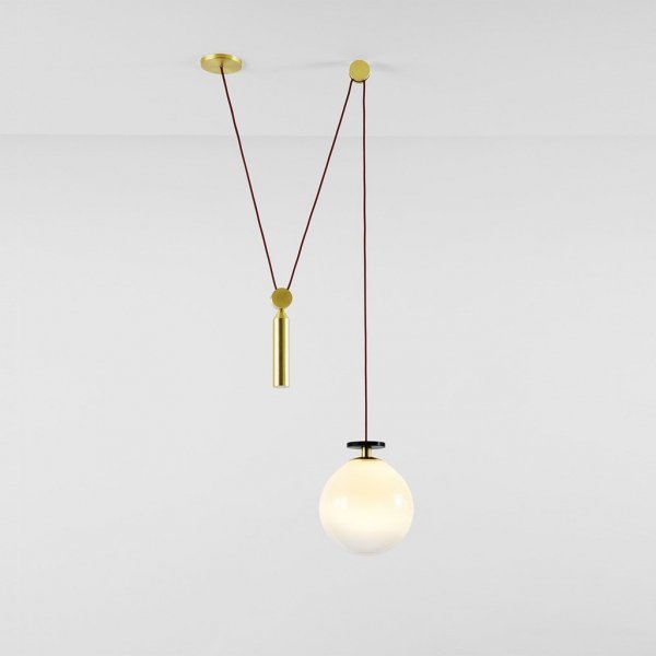 Подвесной светильник Shape up Pendant Globe White Латунь Белый Подвесной светильник Shape up Pendant Globe White Латунь Белый в Орле | Loft Concept