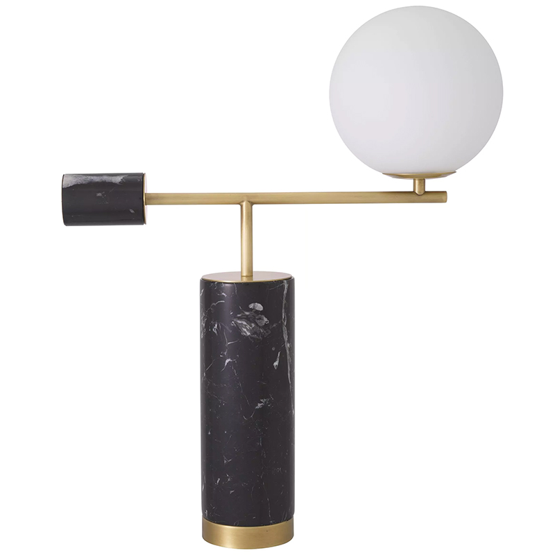 Настольная лампа Eichholtz Table Lamp Xperience Black Черный Мрамор Nero Латунь Белое матовое стекло Настольная лампа Eichholtz Table Lamp Xperience Black Черный Мрамор Nero Латунь Белое матовое стекло в Орле | Loft Concept