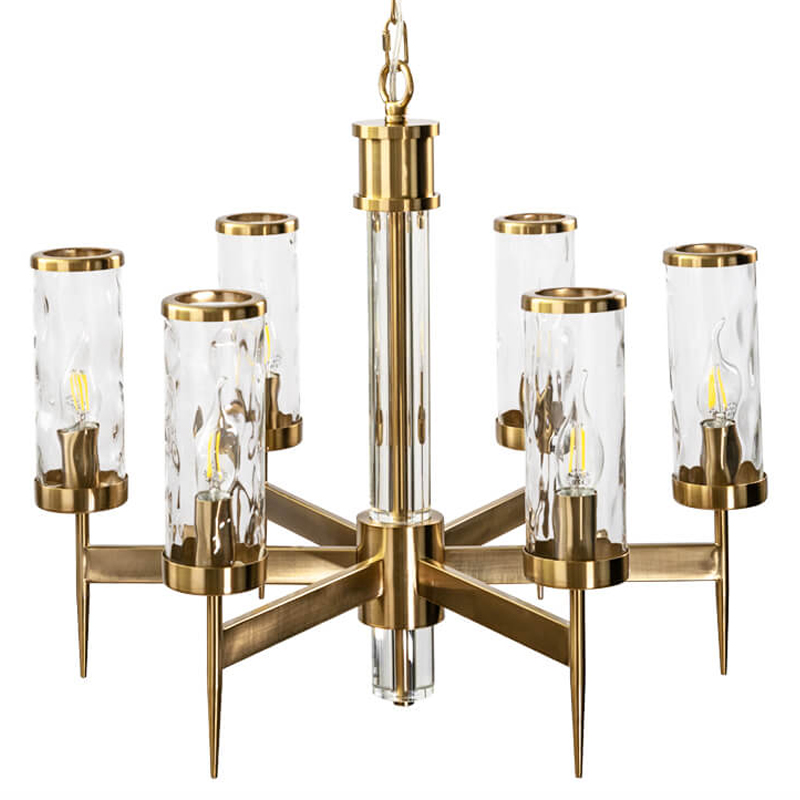 Люстра Brass Wheel Small в Американском стиле Латунь Прозрачный Люстра Brass Wheel Small в Американском стиле Латунь Прозрачный в Орле | Loft Concept