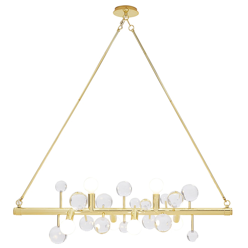 Люстра Jonathan Adler SIX-LIGHT LINEAR CHANDELIER Clear Золотой Прозрачное Стекло Белый Люстра Jonathan Adler SIX-LIGHT LINEAR CHANDELIER Clear Золотой Прозрачное Стекло Белый в Орле | Loft Concept