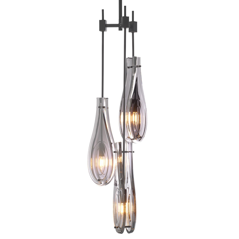Люстра Eichholtz Chandelier Bellano S Bronze Темная бронза Стекло Смок Люстра Eichholtz Chandelier Bellano S Bronze Темная бронза Стекло Смок в Орле | Loft Concept
