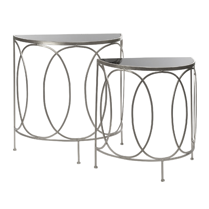 Консоль полукруглая Frame Metallic Silver Серебряный Серый в Орле | Loft Concept 
