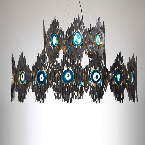 Люстра Calypso Chandelier 24 Золотой Графит Морская синь Люстра Calypso Chandelier 24 Золотой Графит Морская синь в Орле | Loft Concept