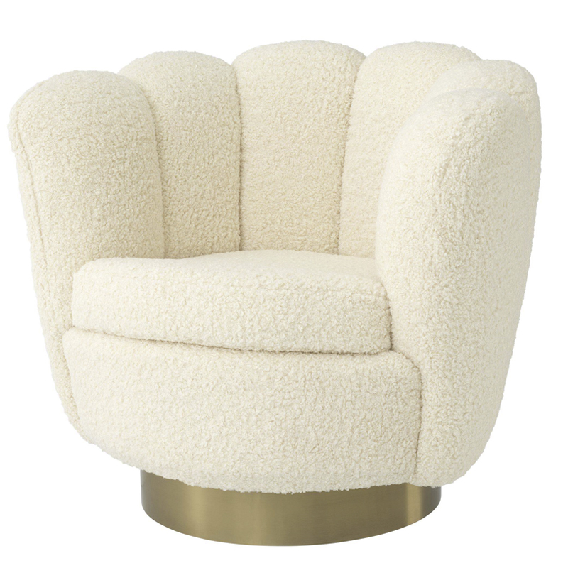 Кресло Eichholtz Swivel Chair Mirage cream Кремовый Матовая латунь Кресло Eichholtz Swivel Chair Mirage cream Кремовый Матовая латунь в Орле | Loft Concept