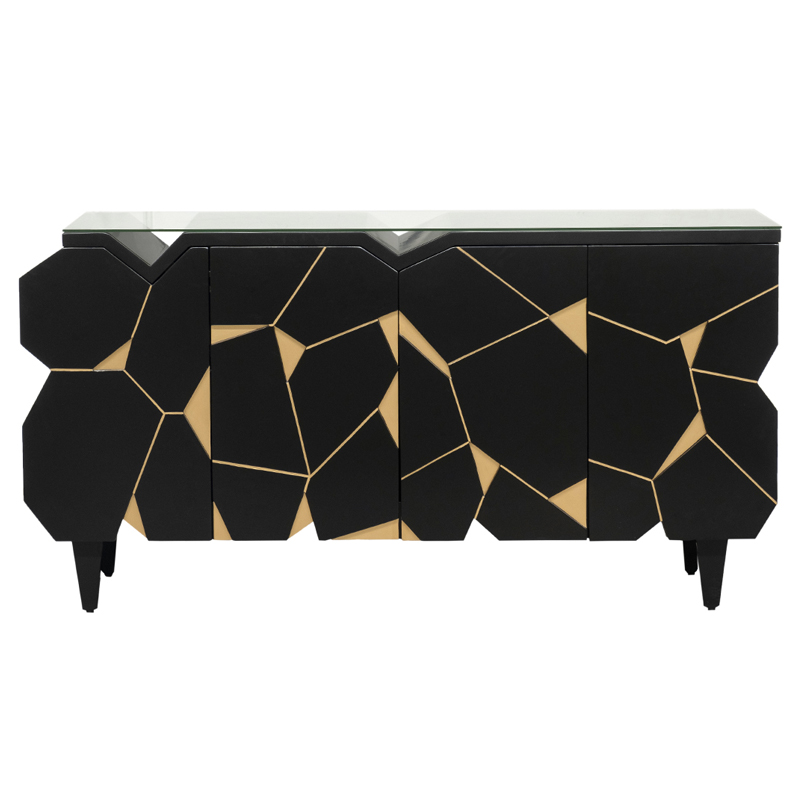 Комод геометрический декор Mosaik Chest of drawers Черный Черный Золотой Комод геометрический декор Mosaik Chest of drawers Черный Черный Золотой в Орле | Loft Concept