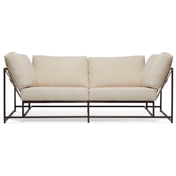 Двухместный диван Canvas & Copper Two Seat Sofa Молочный Двухместный диван Canvas & Copper Two Seat Sofa Молочный в Орле | Loft Concept
