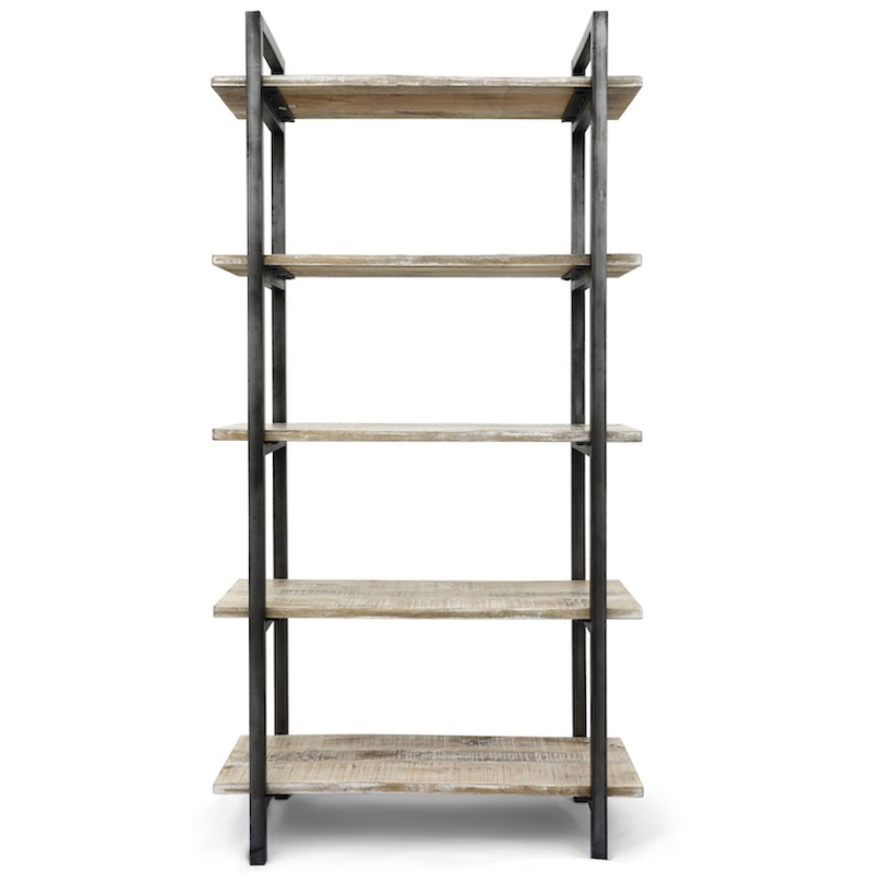 Стеллаж Takari Industrial light Wood Белый винтажная патина Черный Стеллаж Takari Industrial light Wood Белый винтажная патина Черный в Орле | Loft Concept