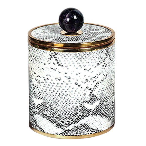 Шкатулка SNAKE CYLINDRE BOX Серый Шкатулка SNAKE CYLINDRE BOX Серый в Орле | Loft Concept