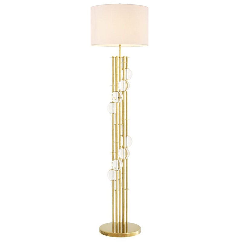 Торшер Eichholtz Floor Lamp Lorenzo Gold & white Глянцевое золото Белый Прозрачный Торшер Eichholtz Floor Lamp Lorenzo Gold & white Глянцевое золото Белый Прозрачный в Орле | Loft Concept