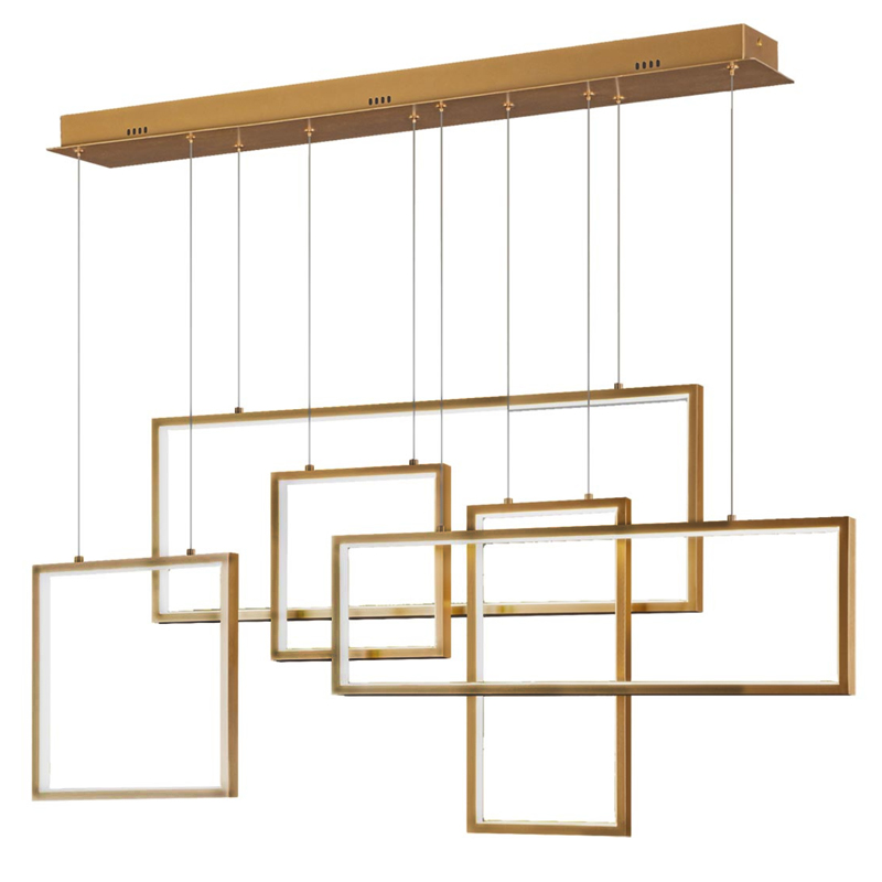 Люстра Rectangle Geometry Chandelier Gold 5 Золотой Люстра Rectangle Geometry Chandelier Gold 5 Золотой в Орле | Loft Concept