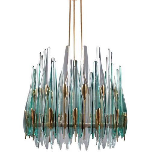 Люстра Max Ingrand Dahlia Chandelier Прозрачный зеленый Глянцевое золото Люстра Max Ingrand Dahlia Chandelier Прозрачный зеленый Глянцевое золото в Орле | Loft Concept