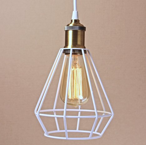 Подвесной светильник Wire Cage Pendant Punch White Белый Подвесной светильник Wire Cage Pendant Punch White Белый в Орле | Loft Concept
