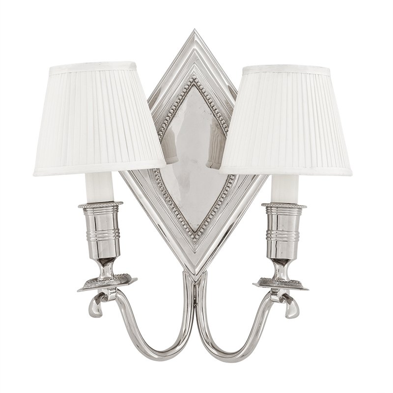Бра Eichholtz Wall Lamp Diamond Double Никель Белый Бра Eichholtz Wall Lamp Diamond Double Никель Белый в Орле | Loft Concept