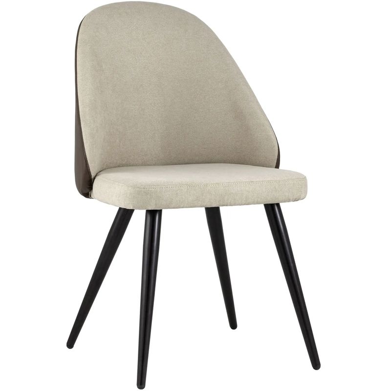 Стул Miruna Fabric and Leather Chair Бежевый Коричневый Черный Стул Miruna Fabric and Leather Chair Бежевый Коричневый Черный в Орле | Loft Concept
