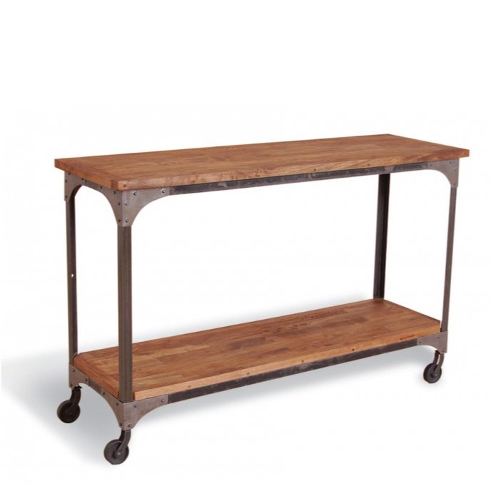 Консоль стол Industrial Metal Rust Console Table on Wheels Консоль стол Industrial Metal Rust Console Table on Wheels в Орле | Loft Concept