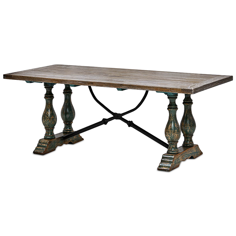 Обеденный стол Stenio Table Коричневый винтаж Черный Изумрудный Обеденный стол Stenio Table Коричневый винтаж Черный Изумрудный в Орле | Loft Concept