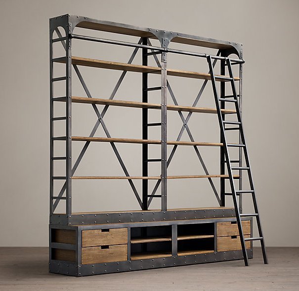 Стеллаж Industrial Iron Белый дуб Стеллаж Industrial Iron Белый дуб в Орле | Loft Concept
