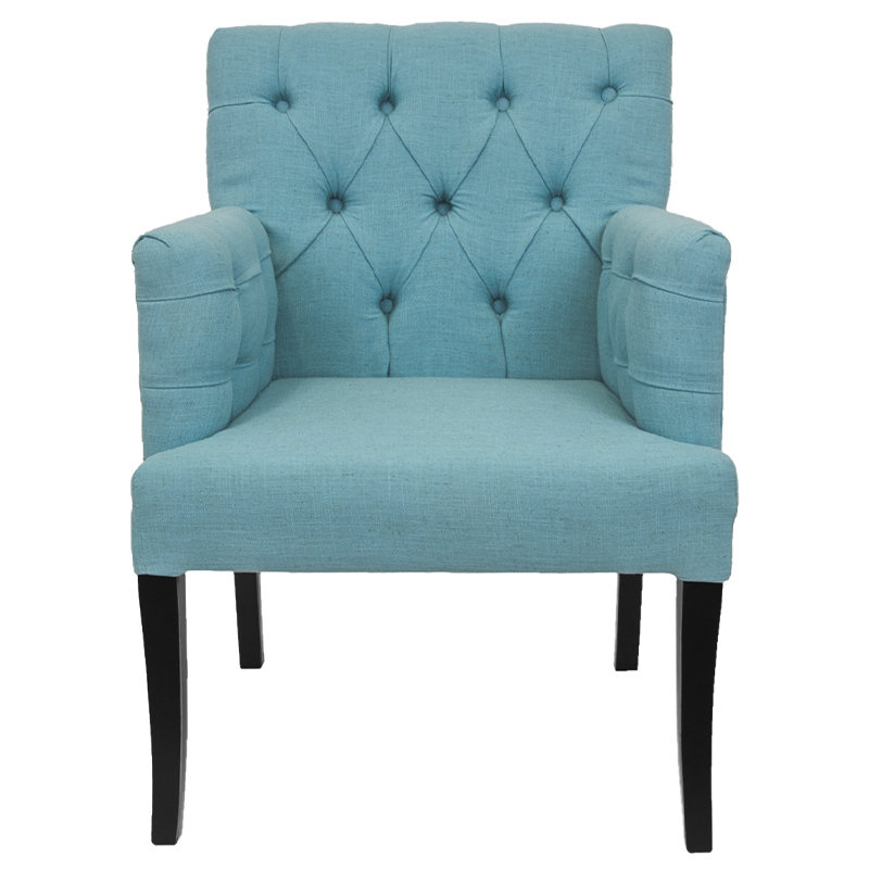 Кресло Addison Chic Armchair blue flax Бирюзовый Черный в Орле | Loft Concept 