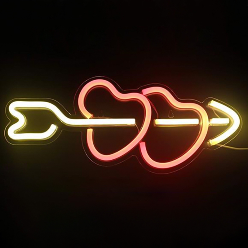 Неоновая настенная лампа Two Hearts Neon Wall Lamp Красный Желтый Прозрачный Неоновая настенная лампа Two Hearts Neon Wall Lamp Красный Желтый Прозрачный в Орле | Loft Concept