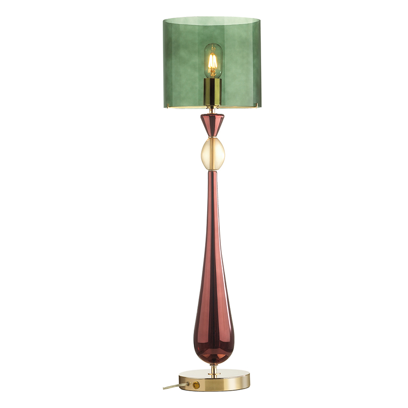 Настольная лампа Roser Green Burgundy Table Lamp Бургундский красный Золотой Зеленый Настольная лампа Roser Green Burgundy Table Lamp Бургундский красный Золотой Зеленый в Орле | Loft Concept