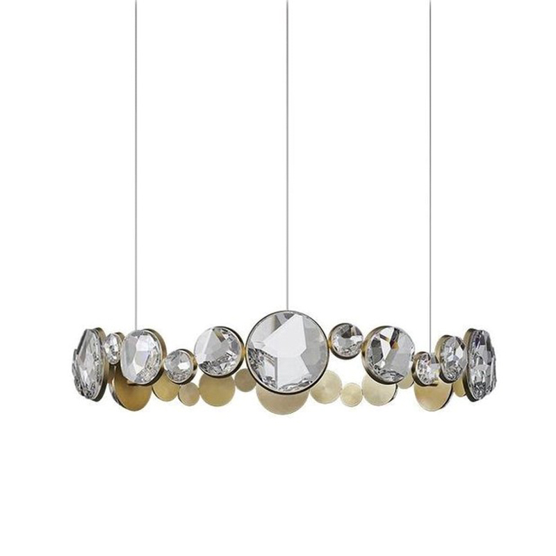 Люстра RING horizontal chandelier with crystals Прозрачный Латунь Люстра RING horizontal chandelier with crystals Прозрачный Латунь в Орле | Loft Concept