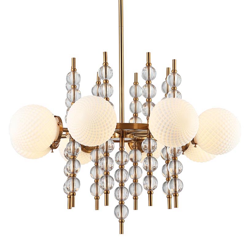 Люстра Addelyn Chandelier 8 lamp Белый Латунь Люстра Addelyn Chandelier 8 lamp Белый Латунь в Орле | Loft Concept