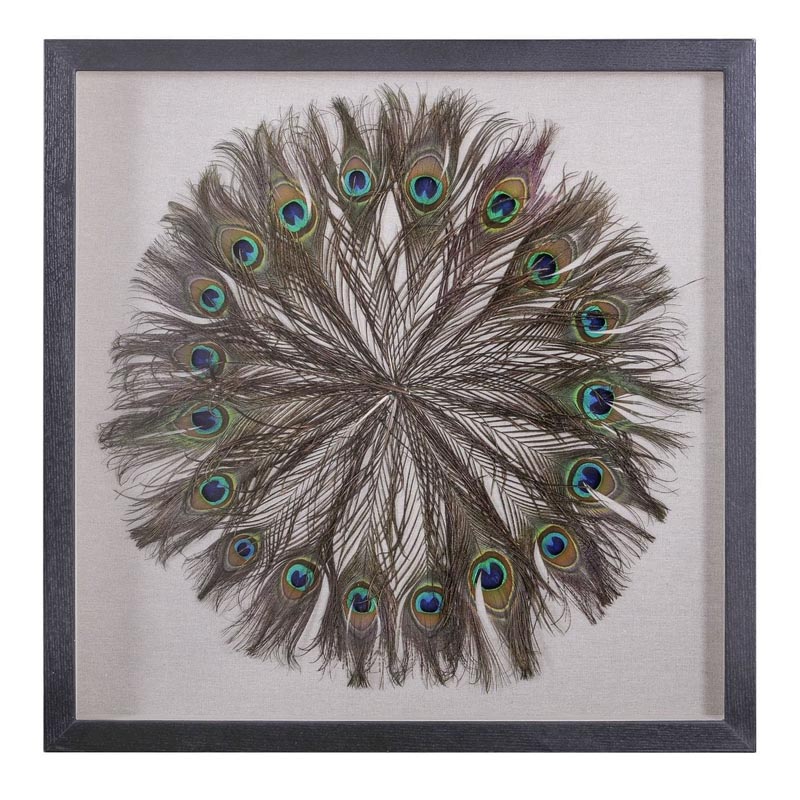 Панно Peacock Feather Circle Коричневый Черный Кремовый Панно Peacock Feather Circle Коричневый Черный Кремовый в Орле | Loft Concept