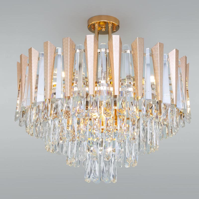 Потолочная люстра Crystal Edge Chandelier Прозрачный (Transparent) Золотой Потолочная люстра Crystal Edge Chandelier Прозрачный (Transparent) Золотой в Орле | Loft Concept